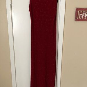 Gorgeous red dropped back evening gown